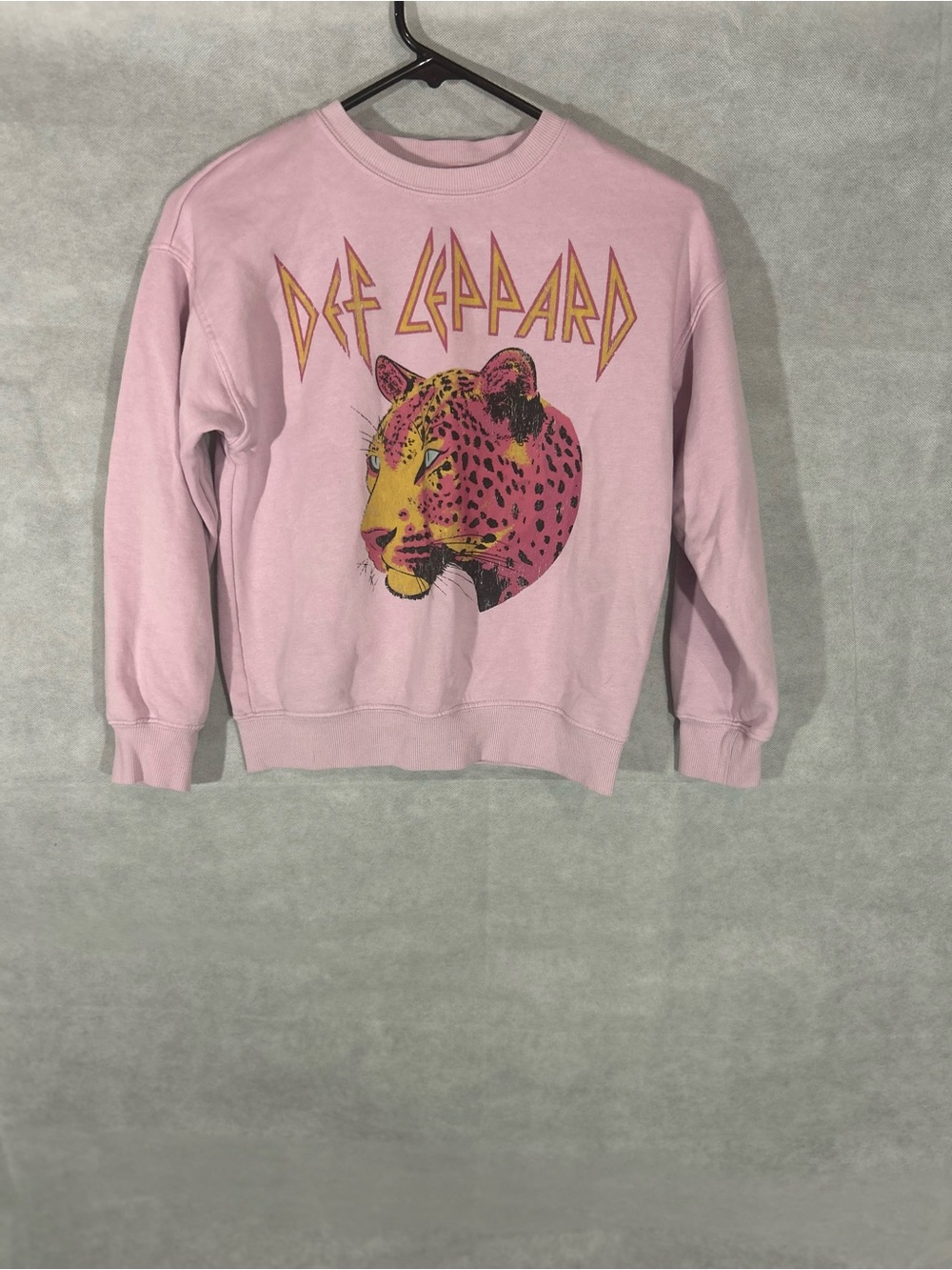 Def Leppard Pink Graphic Crewneck Sweatshirt for Kids